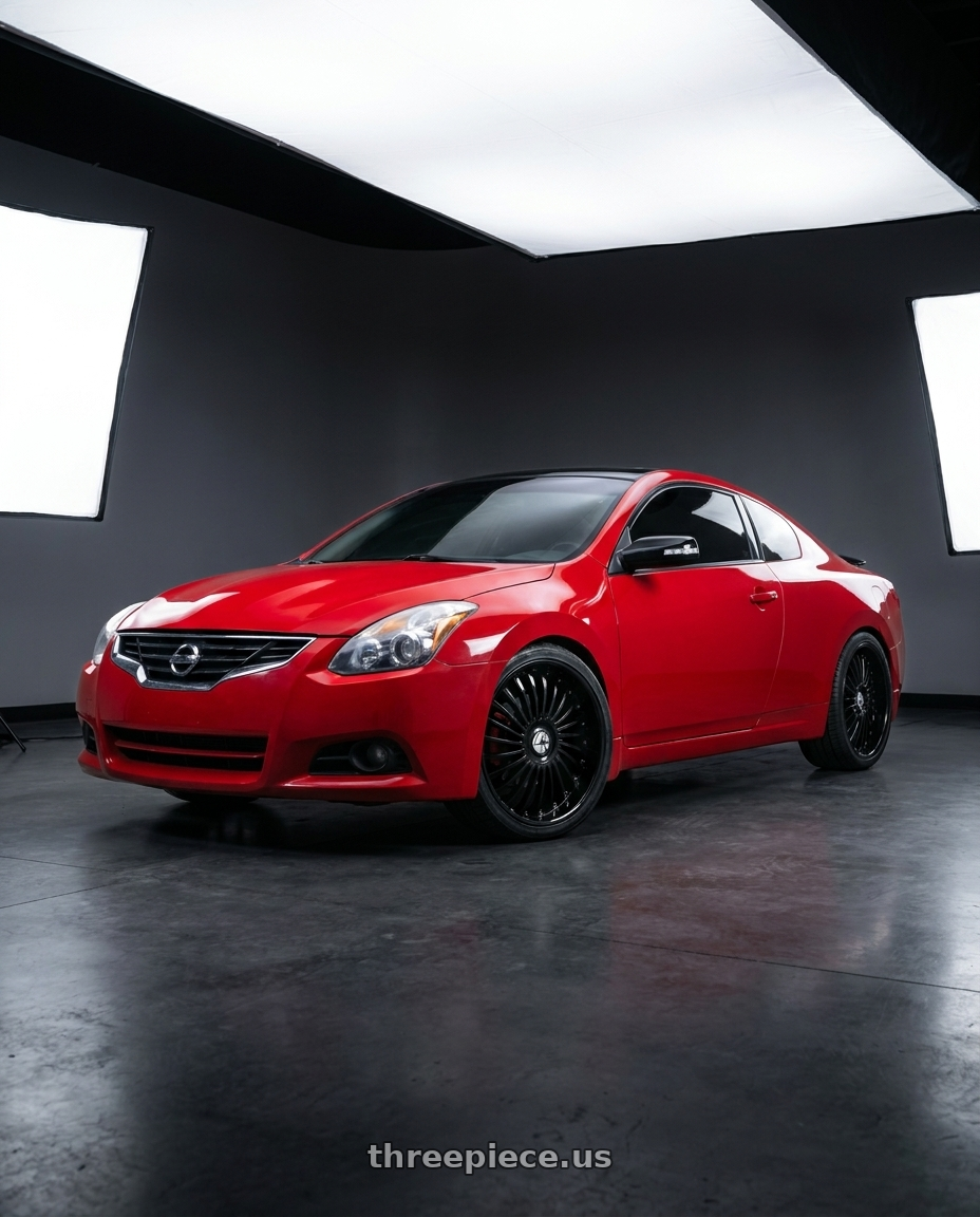 2010 Nissan altima coupe with Azara AZX-103 5x112/5x114.3 22x8.5 +38 Gloss Black wheels