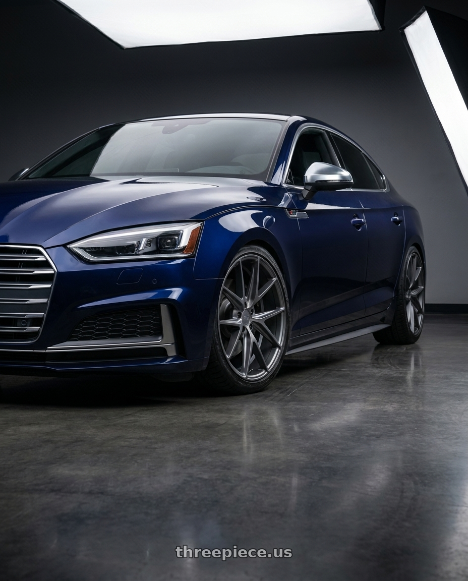 2014 Audi S5 B8 with Niche 1PC M116 MISANO 5X112 19X8.5 +25 MATTE GUN METAL wheels