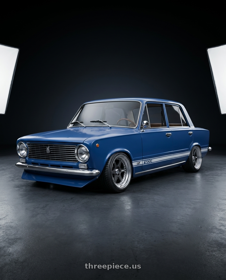 Lada 1200 1972 with Work Meister L1 3P 5x100 18x7+19 A Disk Matte Gunmetal wheels