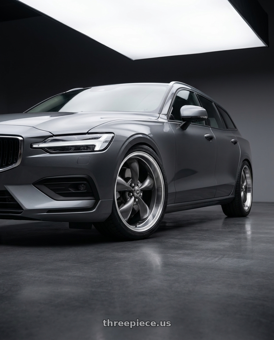 2018 Volvo V60 with American Racing AR105 TORQ THRUST M 5X127 18X8 0 ANTHRACITE W/ MACHINED LIP wheels