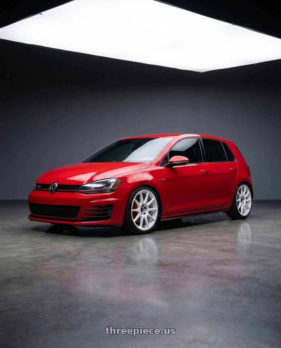 2017 Volkswagen GTI with Work Meister S1 3P 5x112 18x8.5+35 L Disk White wheels