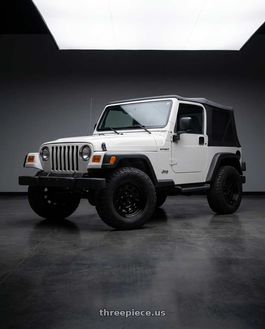 2006 jeep wrangler with Vision HD 84H 5x114.3 16x8+0 Gloss Black wheels
