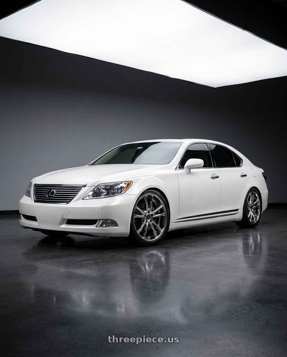 2011 Lexus LS460 with Asanti Black ABL-1 PEGASI 5X115 20X10 +20 CHROME wheels