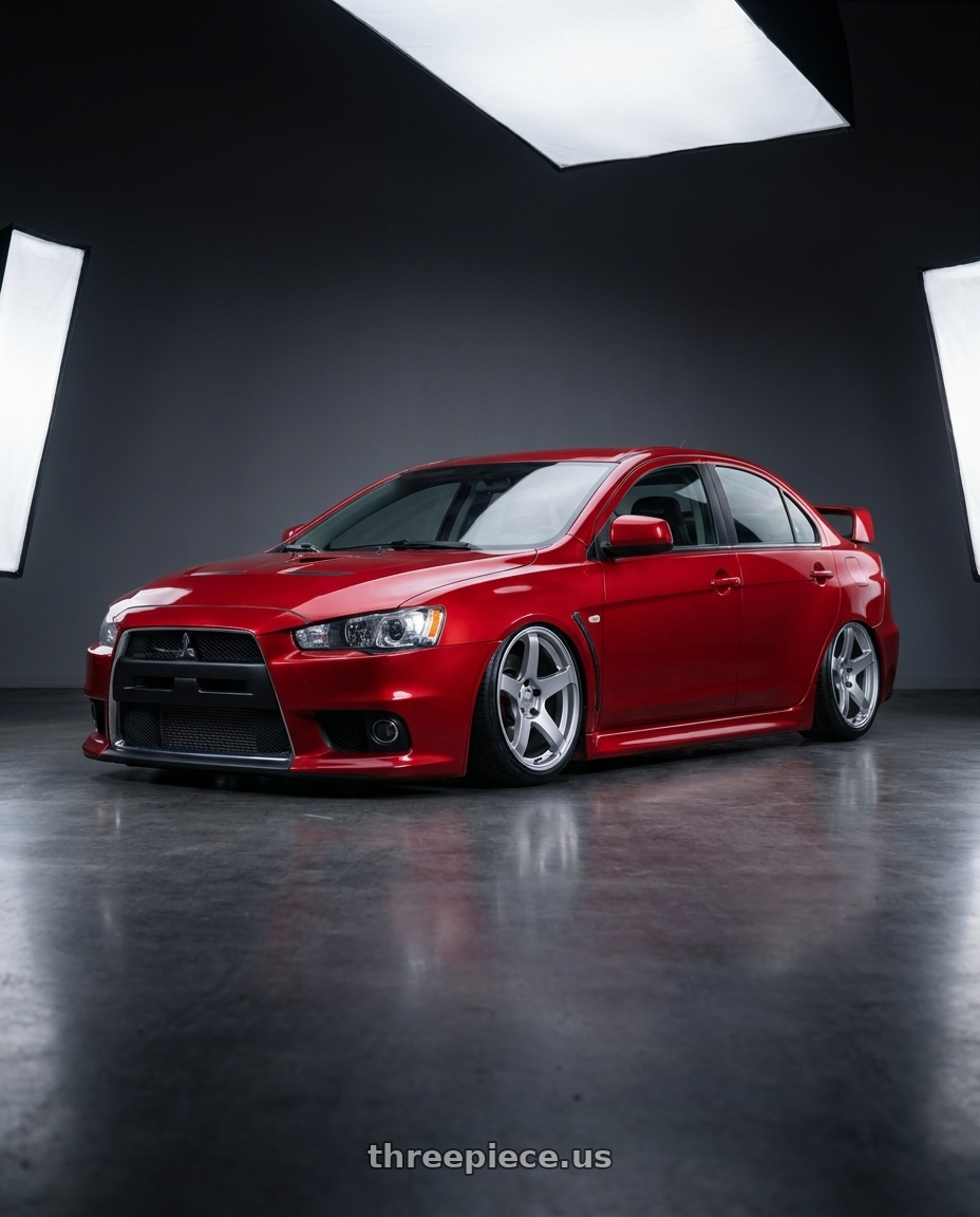 2012 Mitsubishi Lancer Evo X with Ssr Gtv01 5x114.3 18x8.5+40  GLARE SILVER wheels