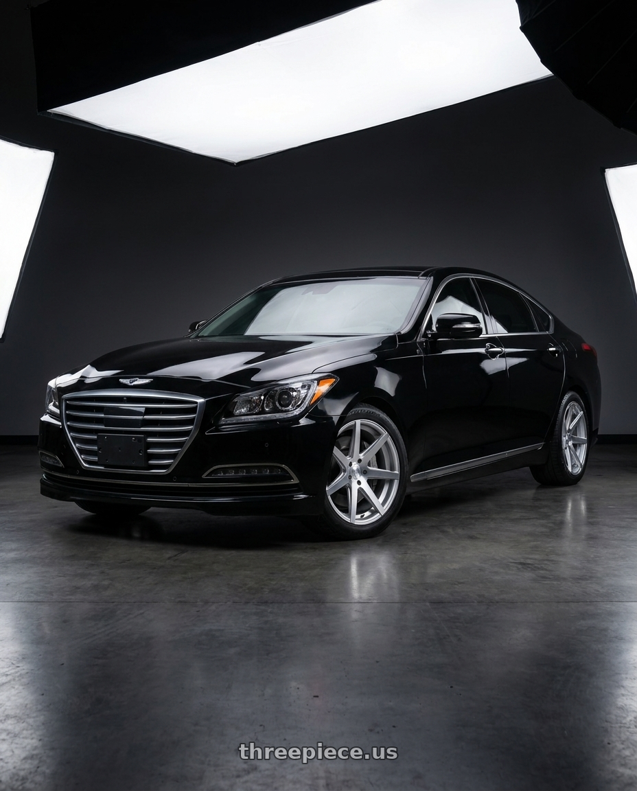 2016 Hyundai Genesis 3 8 with Rohana RC7 5x114.3 19x8.5+35 Machine Silver wheels