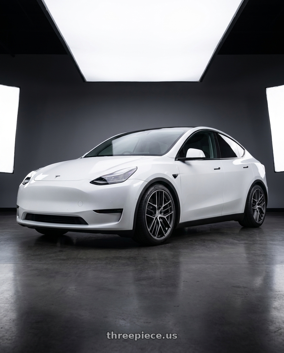 2024 Tesla Model Y with BBS CC-R 5x114.3 20x9.0+32 Graphite w/ Diamond Cut Face wheels