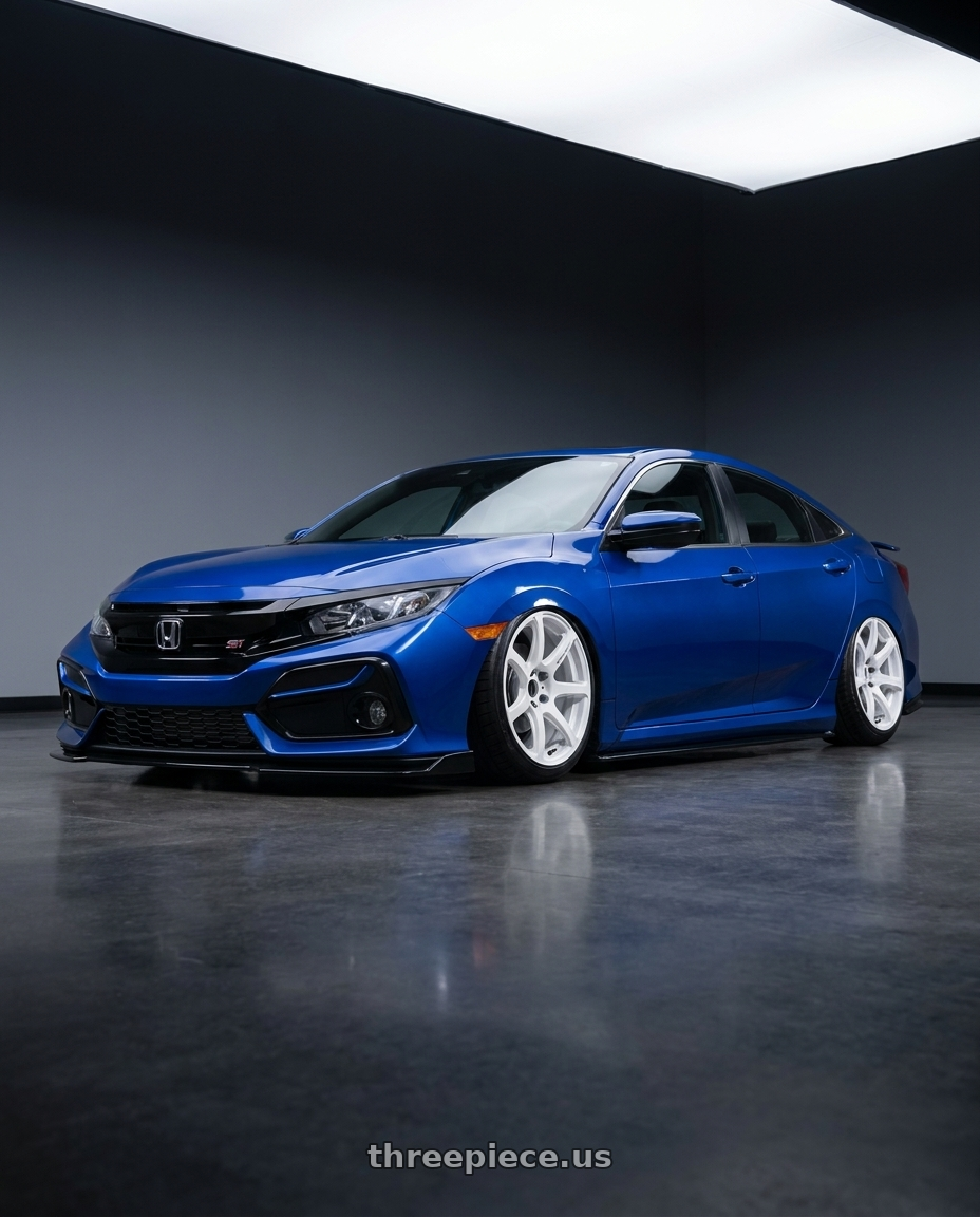 2020 Honda civic si with Work Emotion T7r 5x100 18x9.5 +38 White wheels
