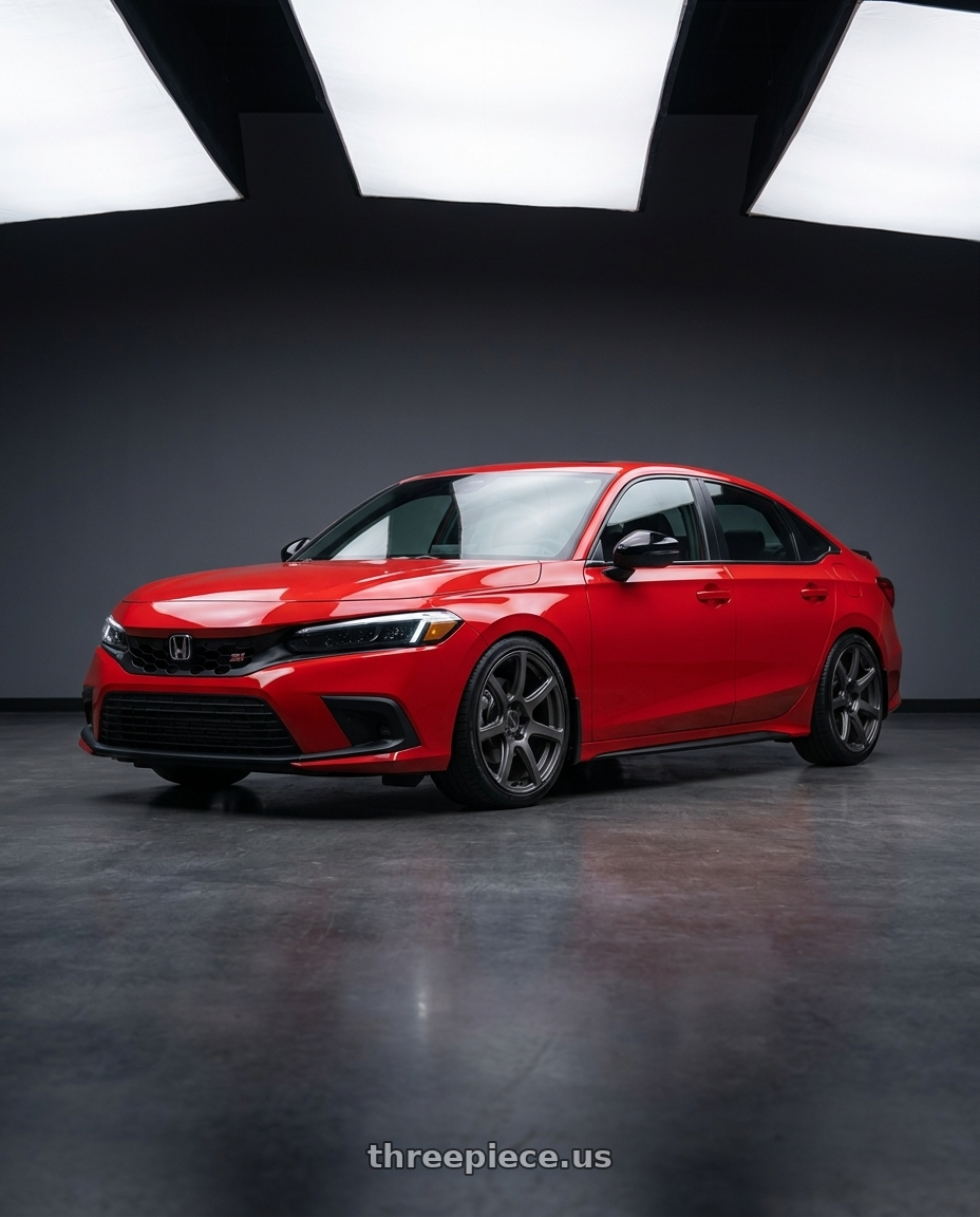 2026 civic si  with Work Emotion T7r 5x100 18x9.5 +38 Matte Gunmetal wheels