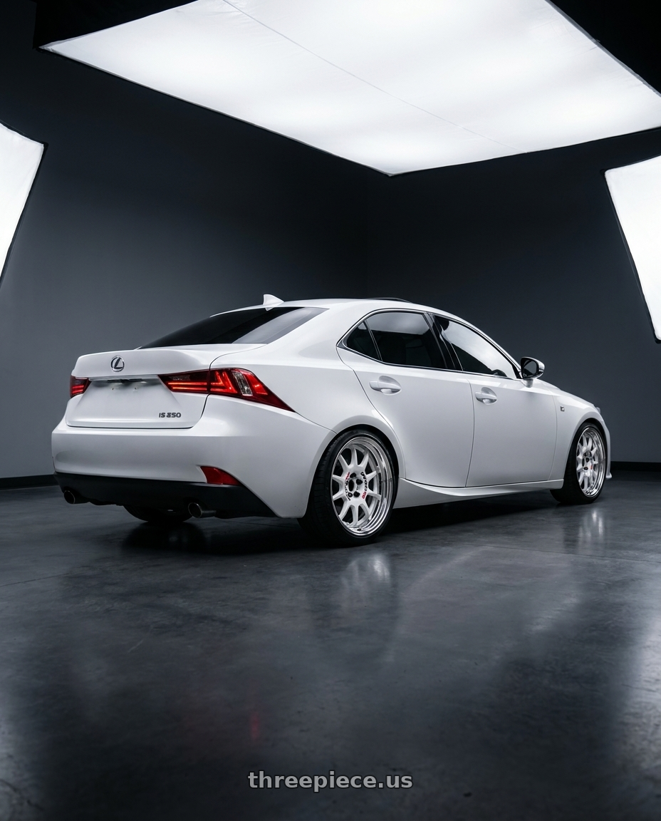 2014 lexus is250 with Work Emotion Rs11 2p wheels rear three quarter view slight stretch tires