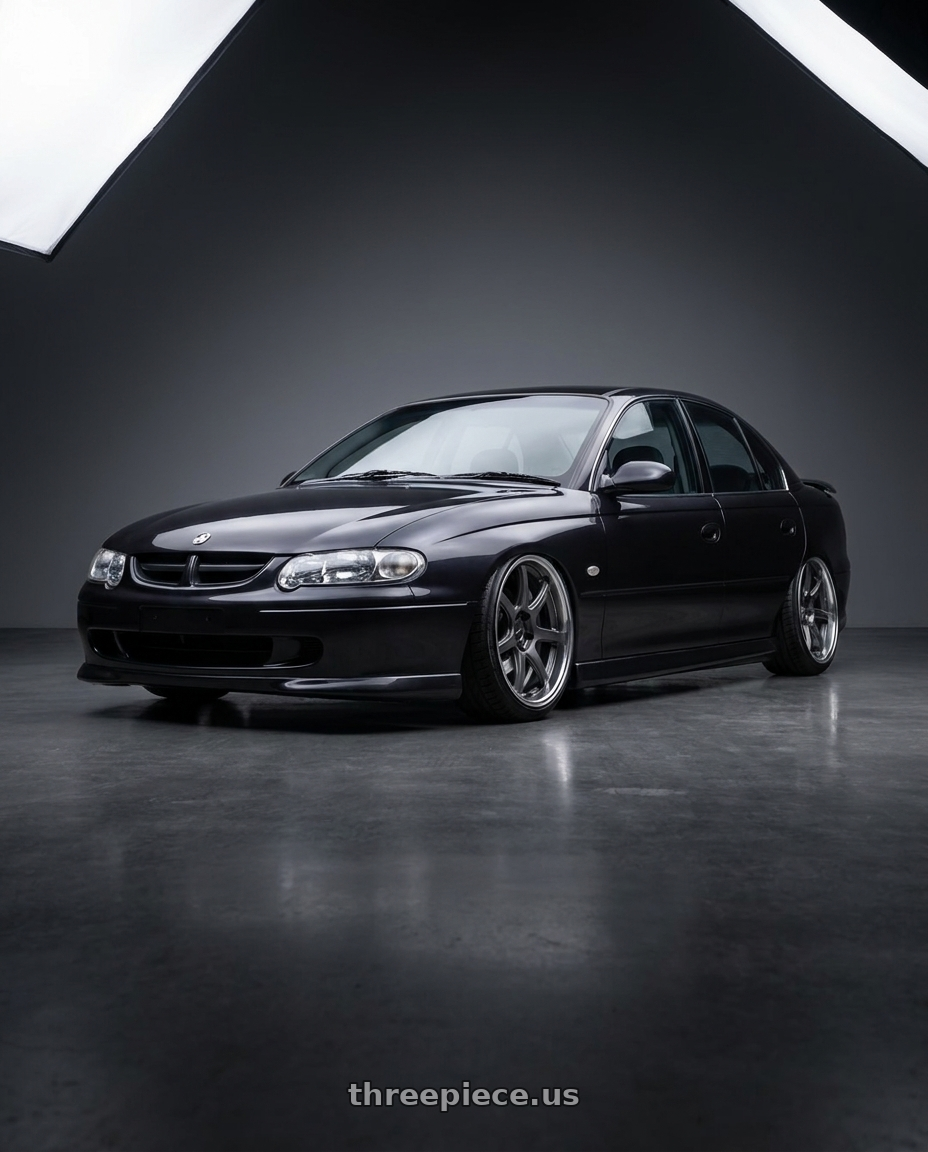 1997 holden vt commodore raven with Work T7r 2P 5x120 19x9.5 +45 Matte Gunmetal wheels