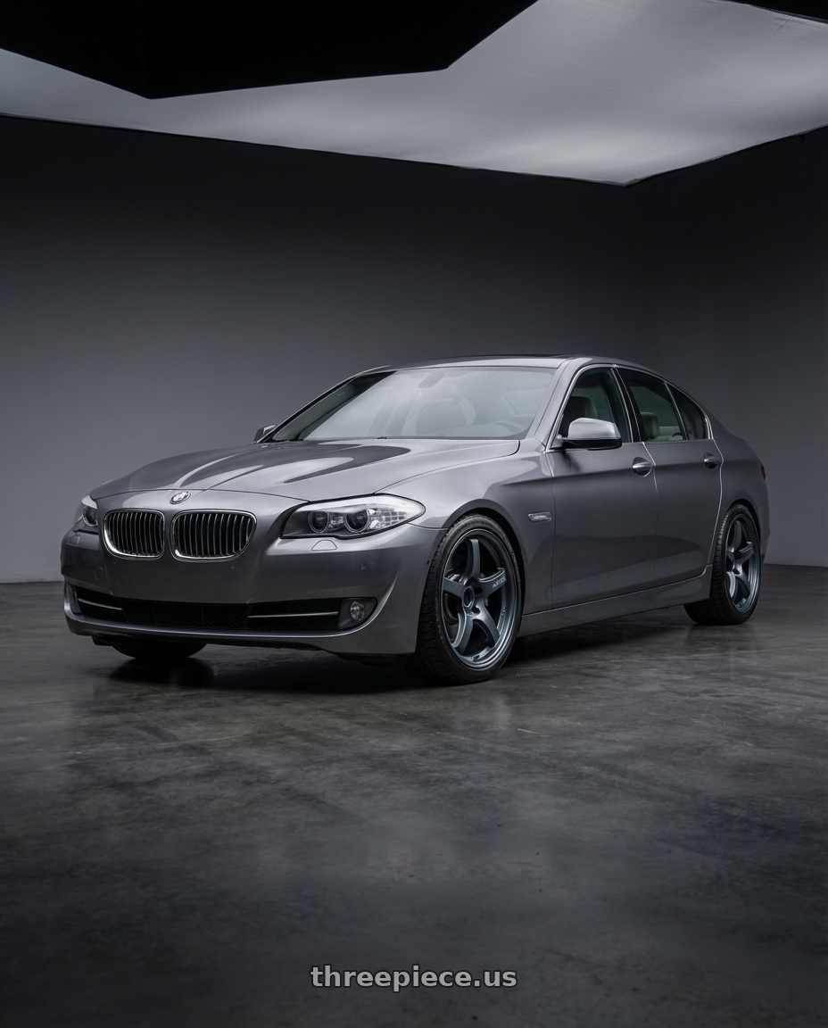 2016 BMW 5 Series F10 with Gram Lights 57CR 5x120 19x9.5+35 Gunblue II wheels