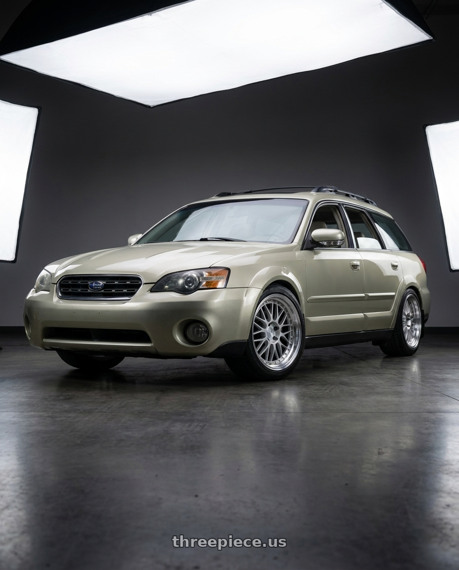 2007 Subaru Outback XT Limited with Aodhan AH02 5x100 18x8.5+35 Silver w/ Machined Lip wheels