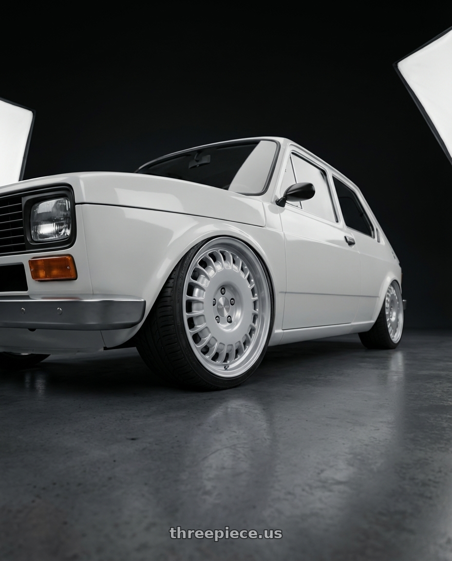 1979 fiat 147 with Rotiform RC205 PMF 5X112 18x8.5 +35 GLOSS SILVER wheels