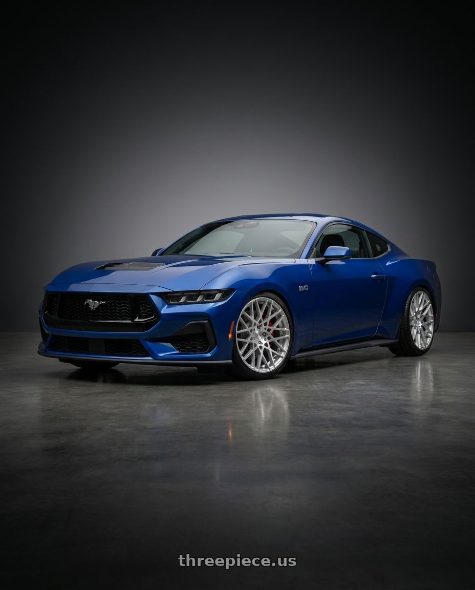 2024 ford mustang ecoboost hpp with Rotiform 1PC R110 BLQ 5X112 19X8.5 +45 GLOSS SILVER MACHINED wheels