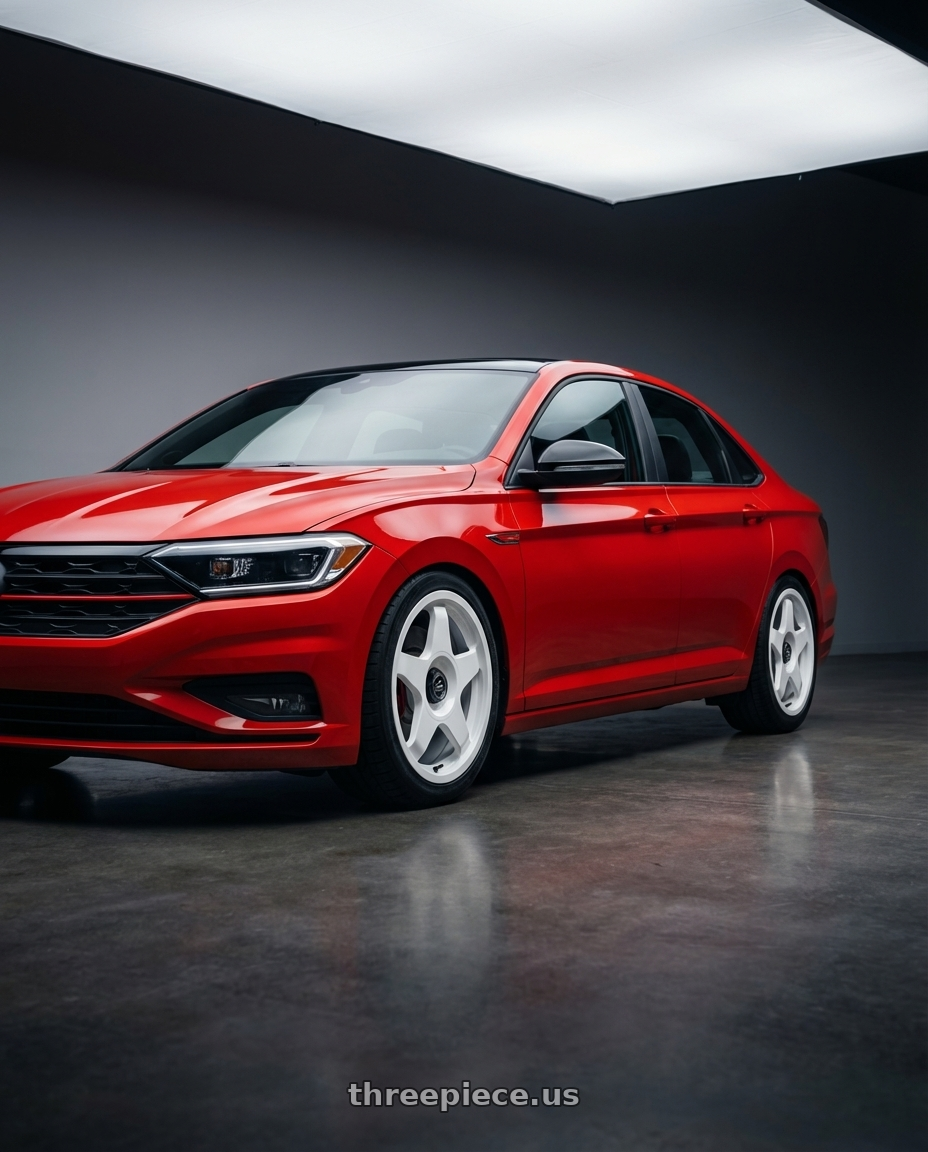 2023 Volkswagen Jetta GLI MK7 with fifteen52 CHICANE 5x112 / 5x120 18x8.5 +35 RALLY WHITE (GLOSS WHITE) wheels