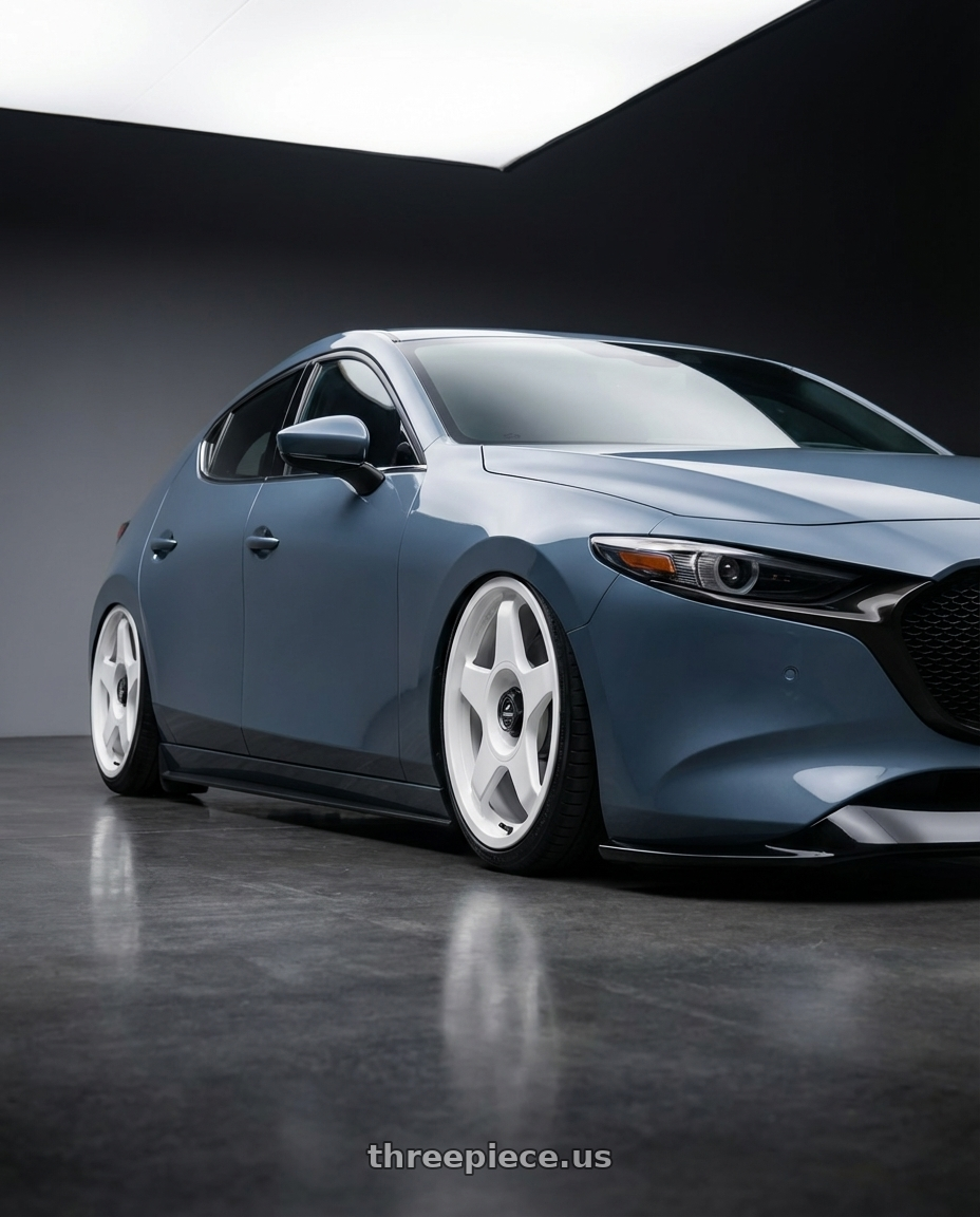 2023 Mazda Mazda3 Turbo with fifteen52 CHICANE 5x114.3 / 5x100 18x8.5 +35 RALLY WHITE (GLOSS WHITE) wheels