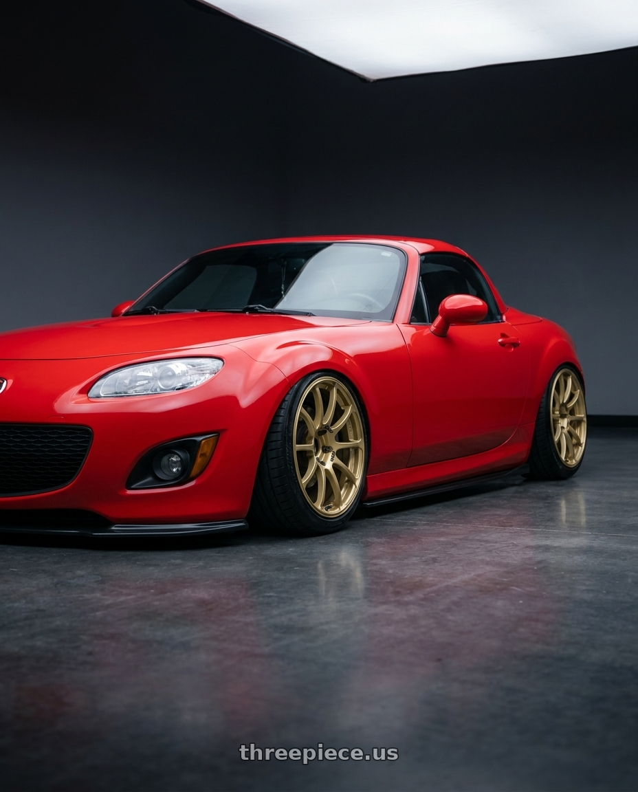 2012 Mazda MX-5 Miata NC with Advan RCIII 5x114.3 17x7+45 Gold wheels