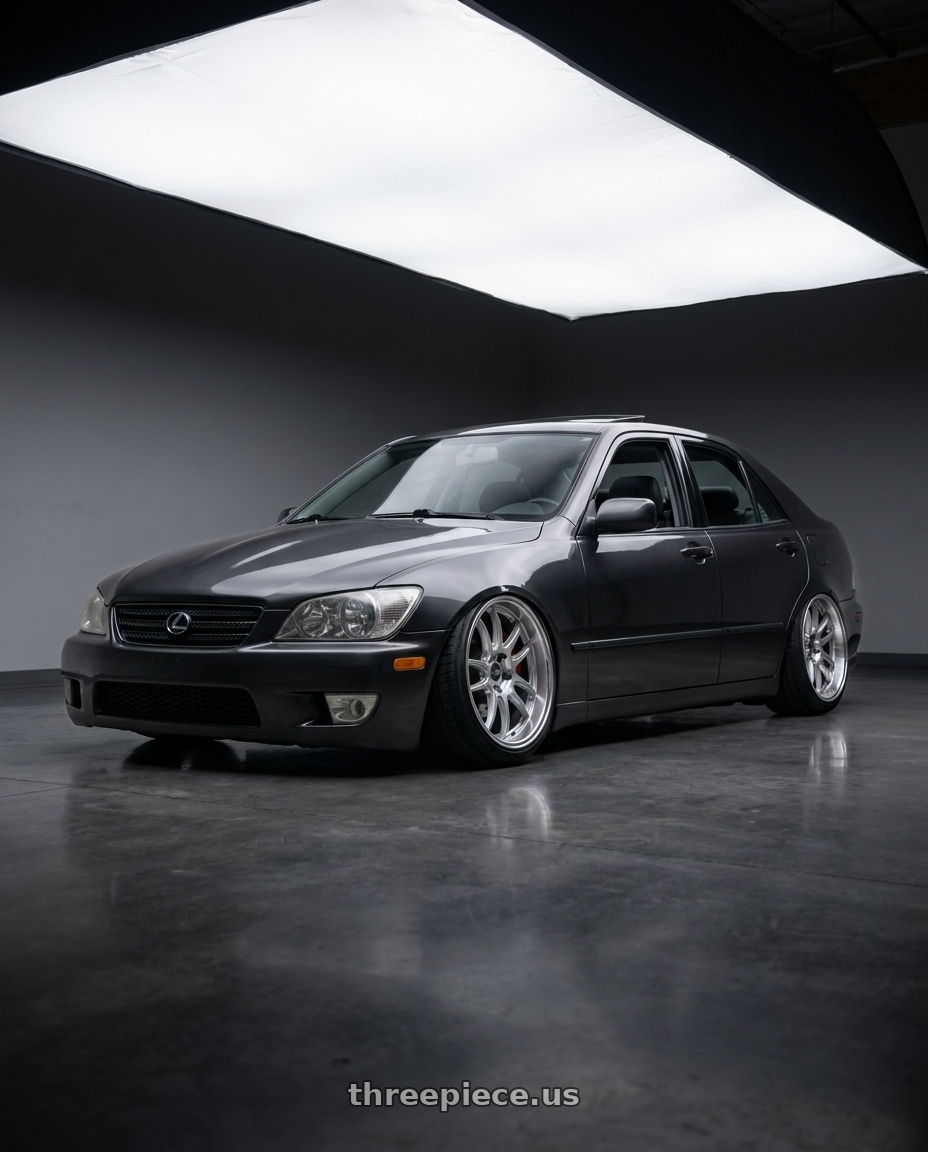 2003 lexus is300 sedan with ESR Wheels APEX SERIES AP8 5x114.3 18x10.5 +22 Hyper Silver wheels