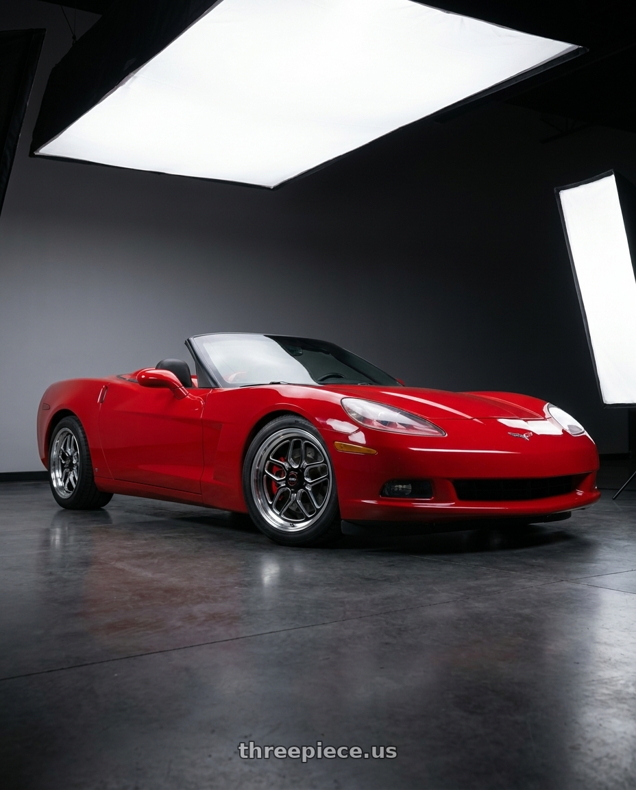 2009 chevy corvette with WELD Performance Laguna 5x120.65 20x11 +70 Gloss Black/Milled Diamond Cut Lip wheels