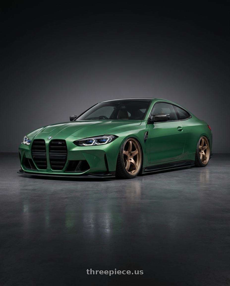 2024 BMW M4 G82 with Gram Lights 57CR 5x112 19x10.5+35 Bronze II wheels
