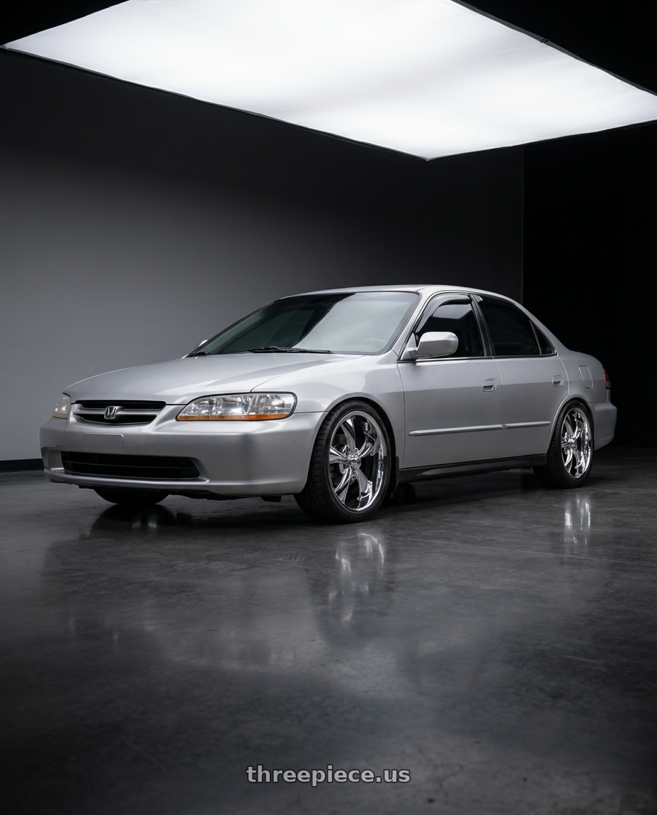 2002 honda accord  with Ridler Type 695 5x120 20x10+38 Chrome wheels