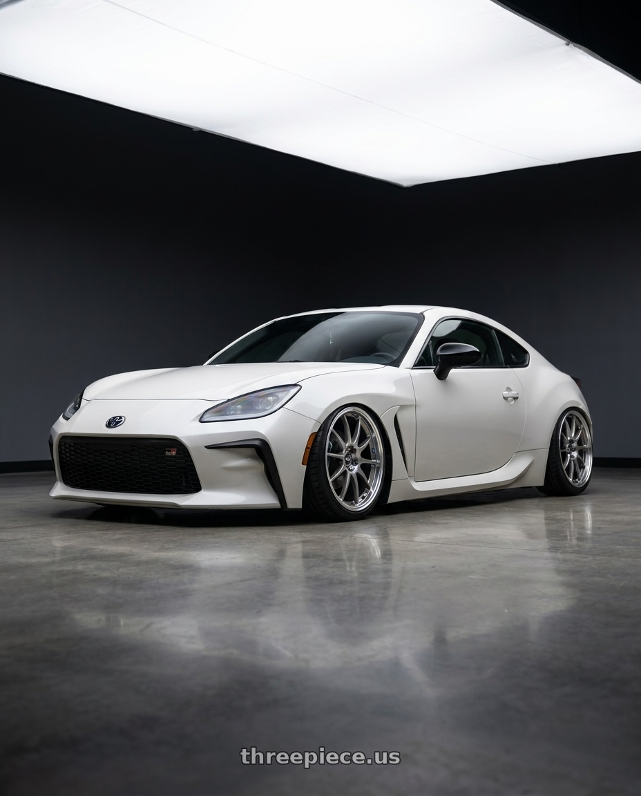 2024 Toyota gr86 with Enkei J10 5x100/114 18x7.5+38 Silver w/ Machined Lip wheels