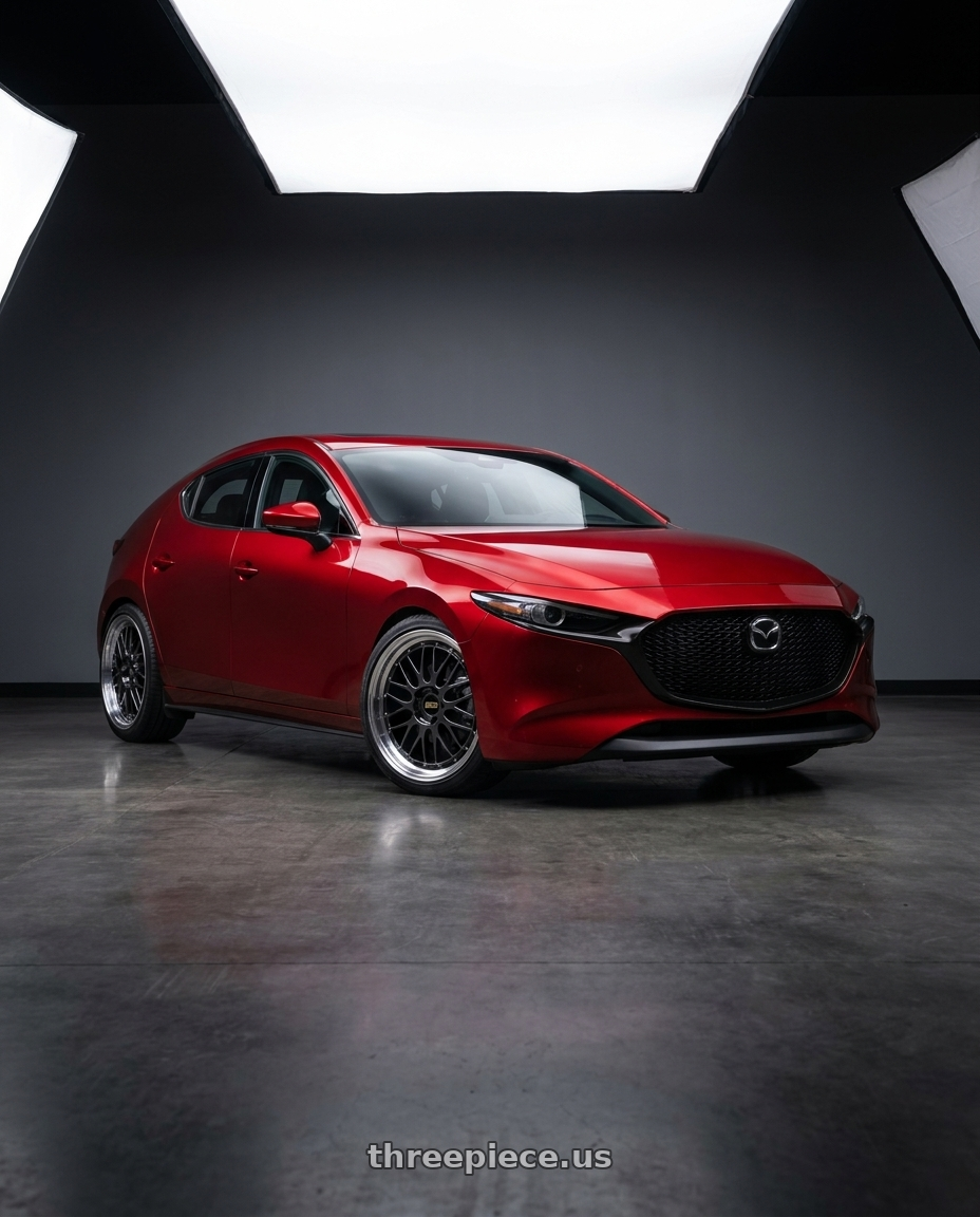 2024 Mazda 3 with BBS LM 5x114.3 19x8.5+43 Diamond Black wheels