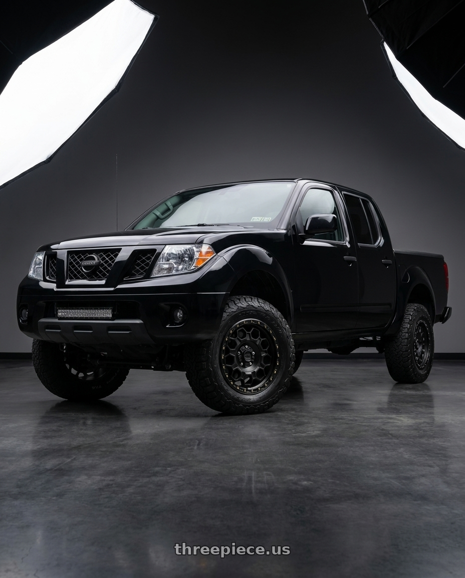 2020 Nissan Frontier SV with KMC KM545 TREK 6X114.3 17X8 +20 SATIN BLACK wheels