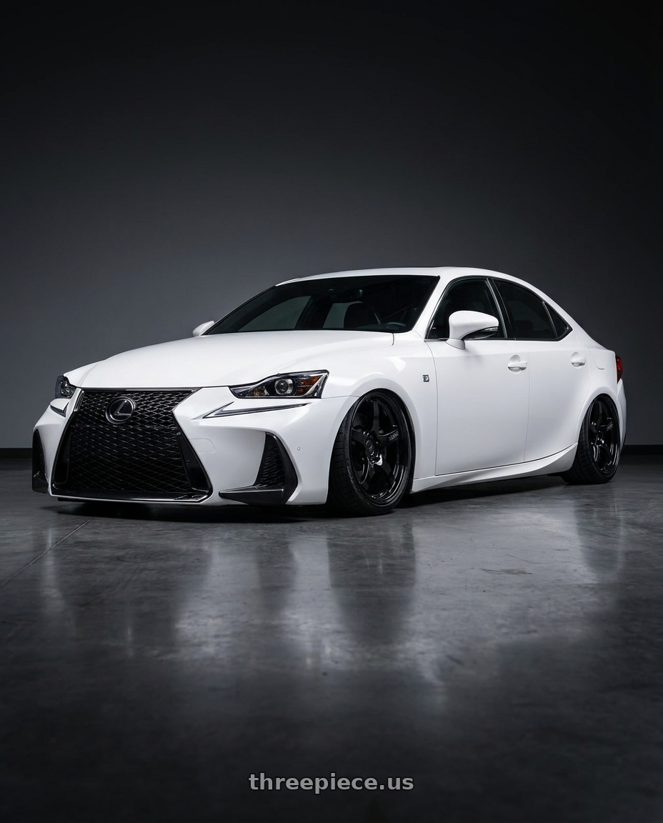 2018 Lexus IS 350 F Sport with Gram Lights 57CR 5x114.3 19x8.5+35 Glossy Black wheels