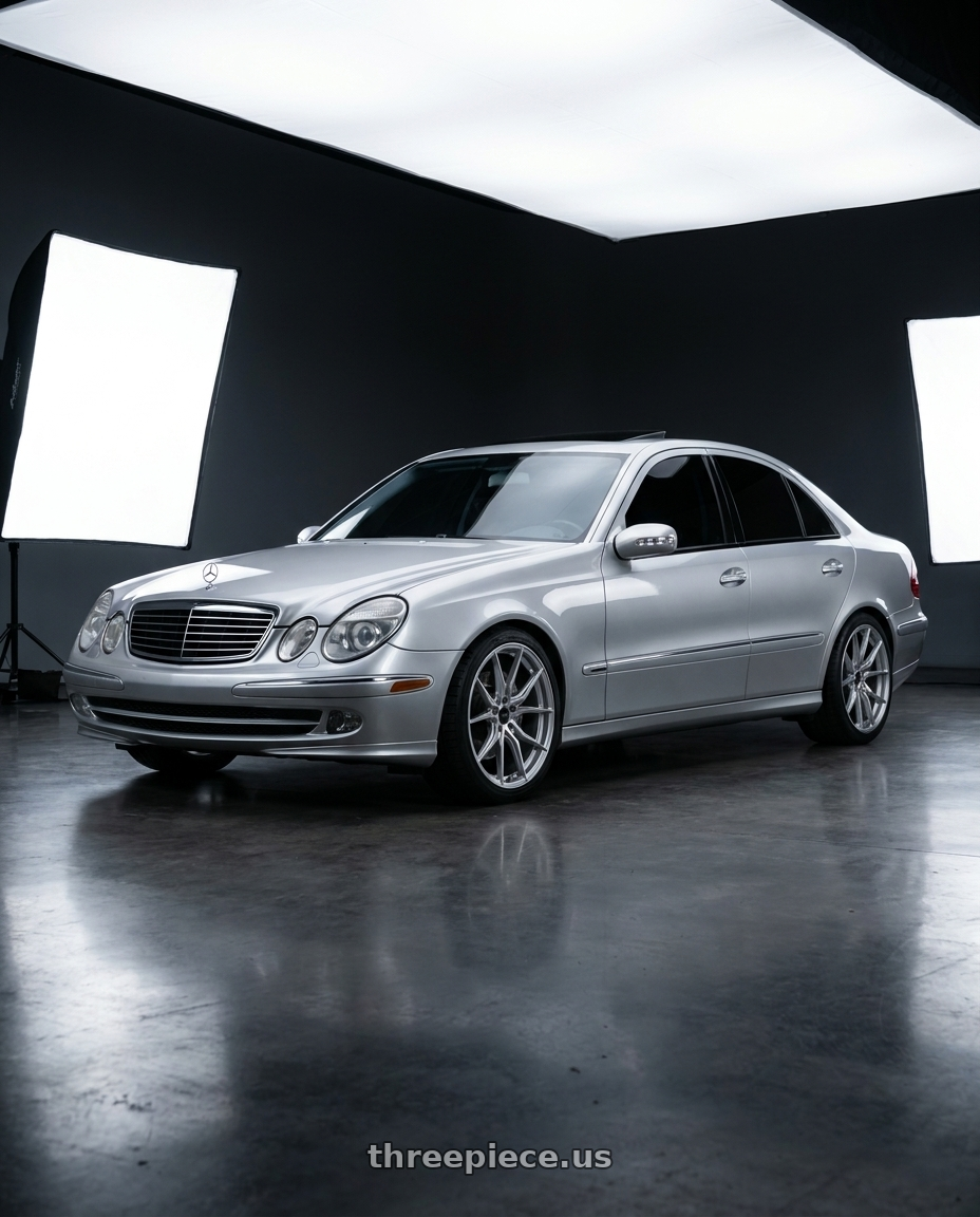 2003 Mercedes Benz E320 Sport with Advanti Racing 80S Hybris 5x114.3 20x8.5 +40 Silver with Machined Face wheels