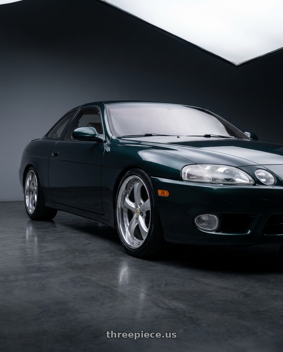 1997 Lexus SC400 with Work Wheels VS-KF 5x114.3 18x9+41 Light Grey Silver L Disk FULL REVERSE wheels