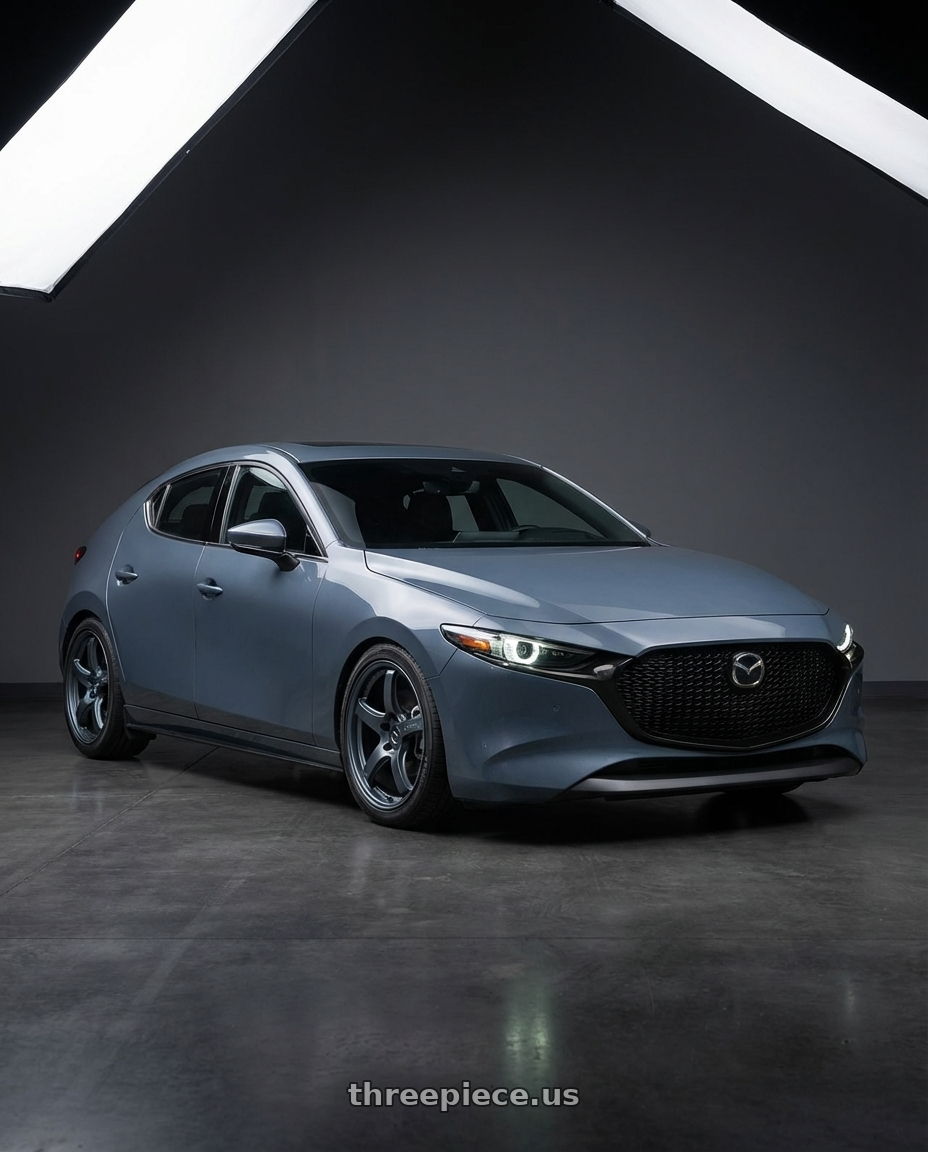 2023 Mazda Mazda3 Turbo with Gram Lights 57CR 5x114.3 18x10.5+12 Gunblue II wheels