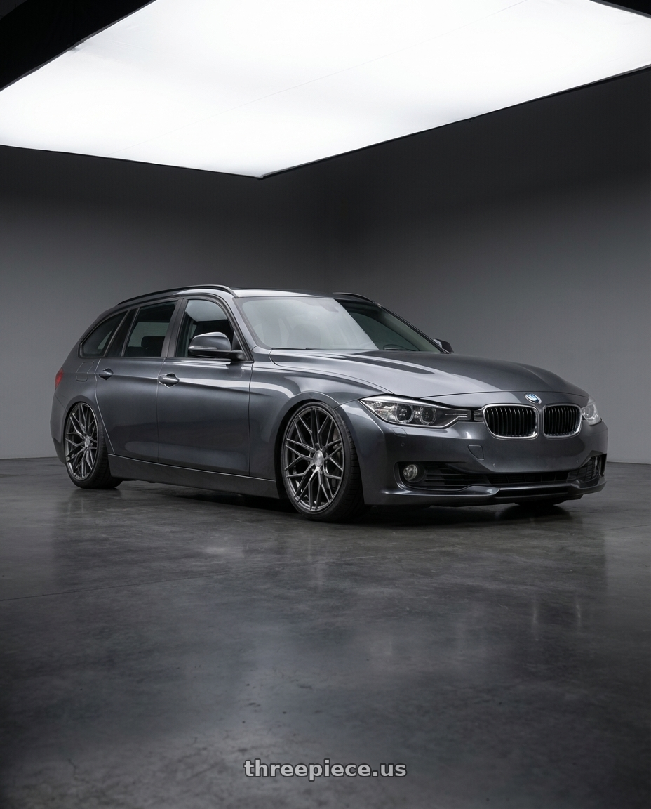 2016 BMW 3 Series F30 with Avant Garde Wheels M520R 5X120 19x8.5 +34 Dark Graphite Metallic wheels