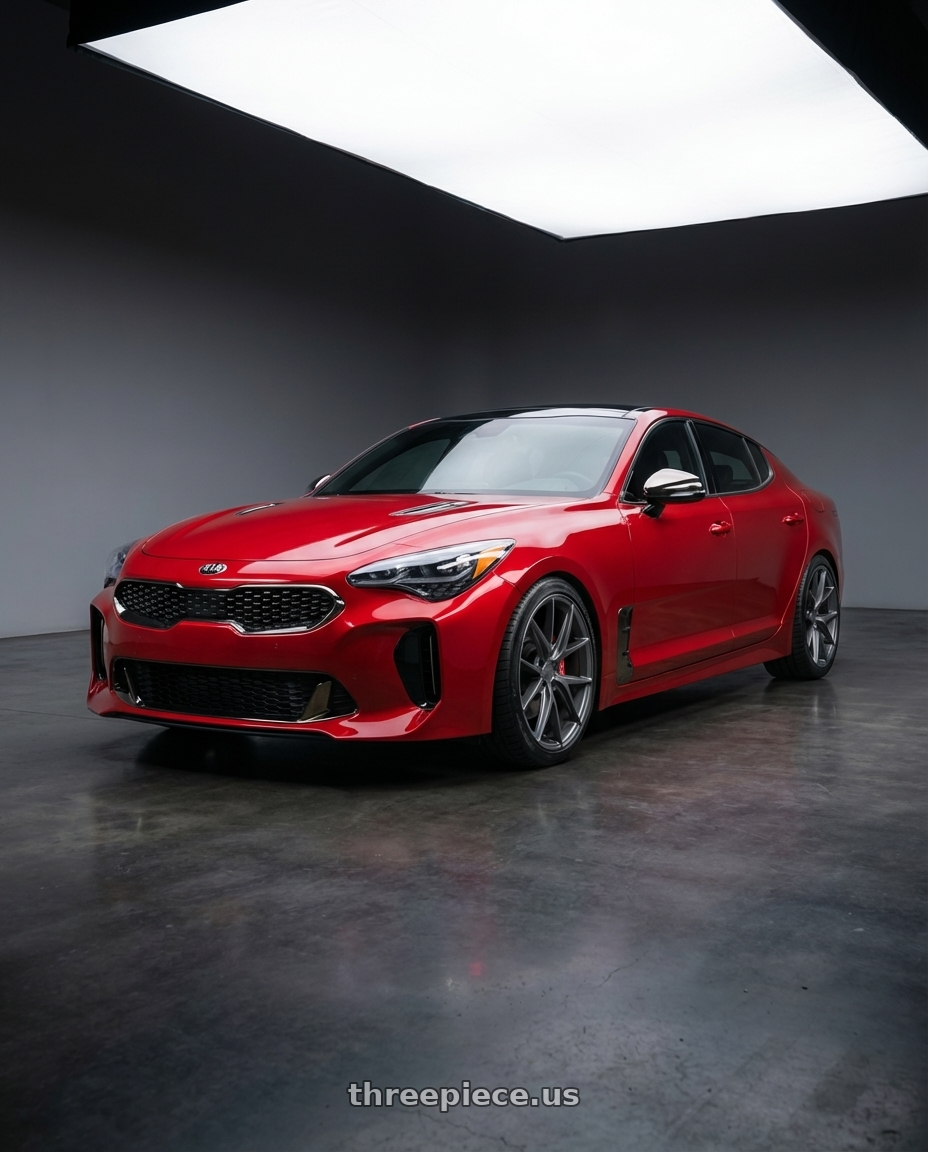 2022 Kia Stinger GT with Niche 1PC M116 MISANO 5X114.3 19X8.5 +45 MATTE GUN METAL wheels