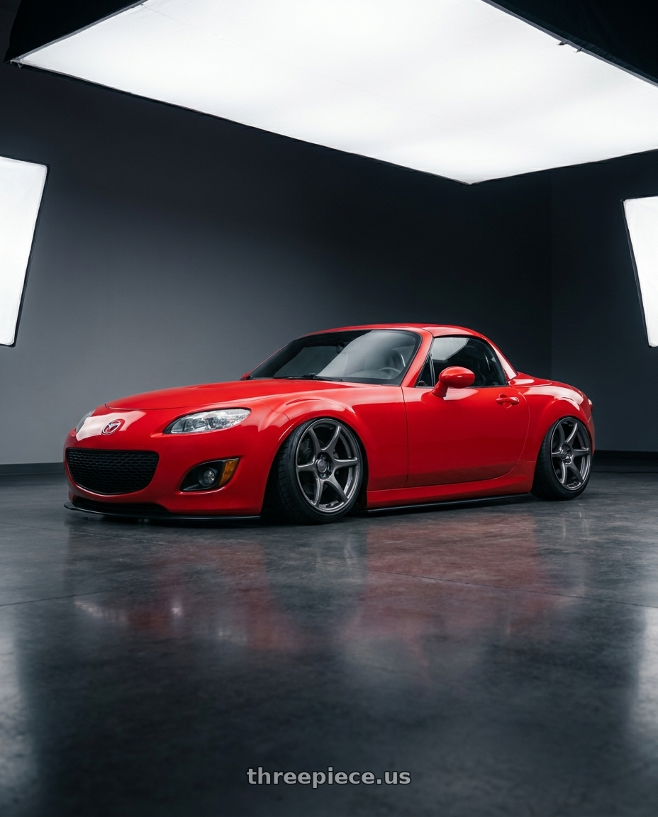 2012 Mazda MX-5 Miata NC with Kansei K11G Tandem 5x114.3 17x9 35 Gunmetal wheels