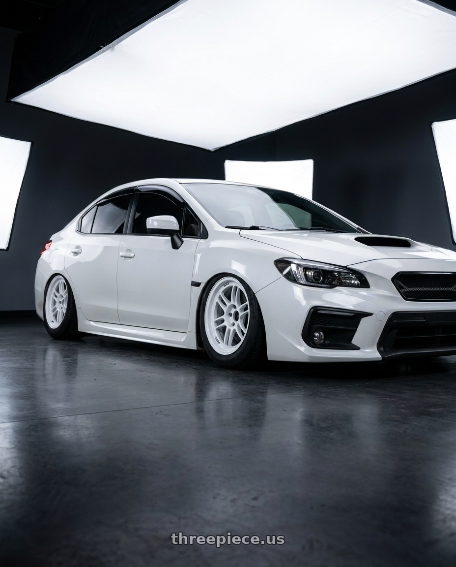 2018 Subaru wrx white  with Enkei RPF1 5x114.3 18x9.5+38 Vanquish White wheels