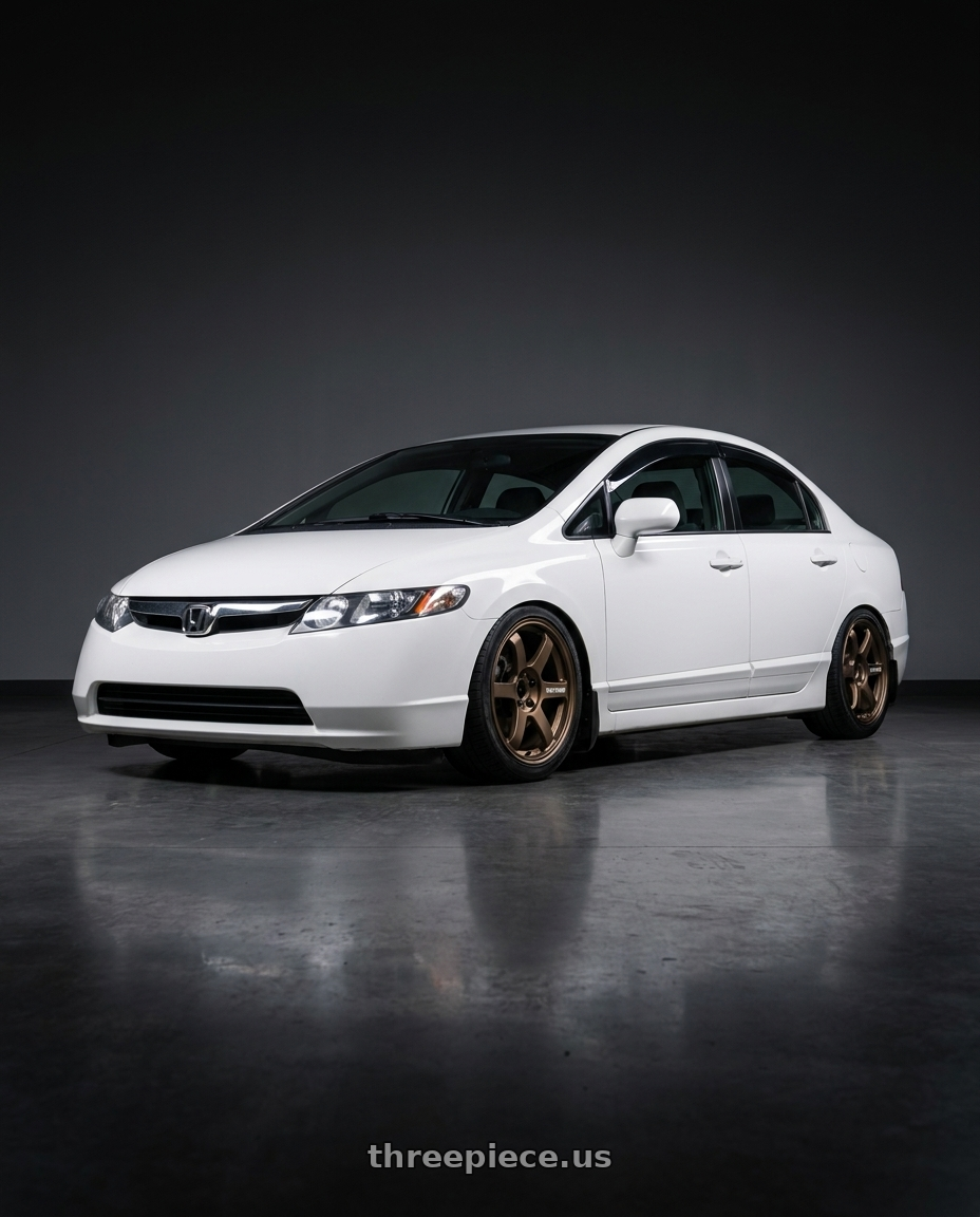 2007 honda civic ex with Volk Racing TE37 Saga S-Plus 5x114.3 17x9.0+22 Bronze wheels