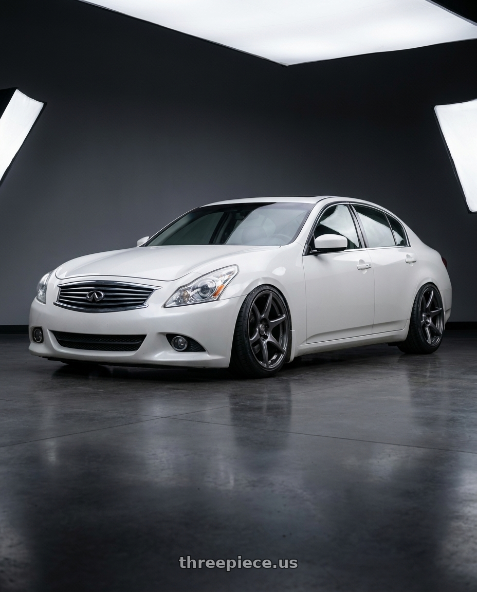 2014 Infiniti G37 Coupe with Kansei K11G Tandem 5x114.3 19x10.5 12 Gunmetal wheels