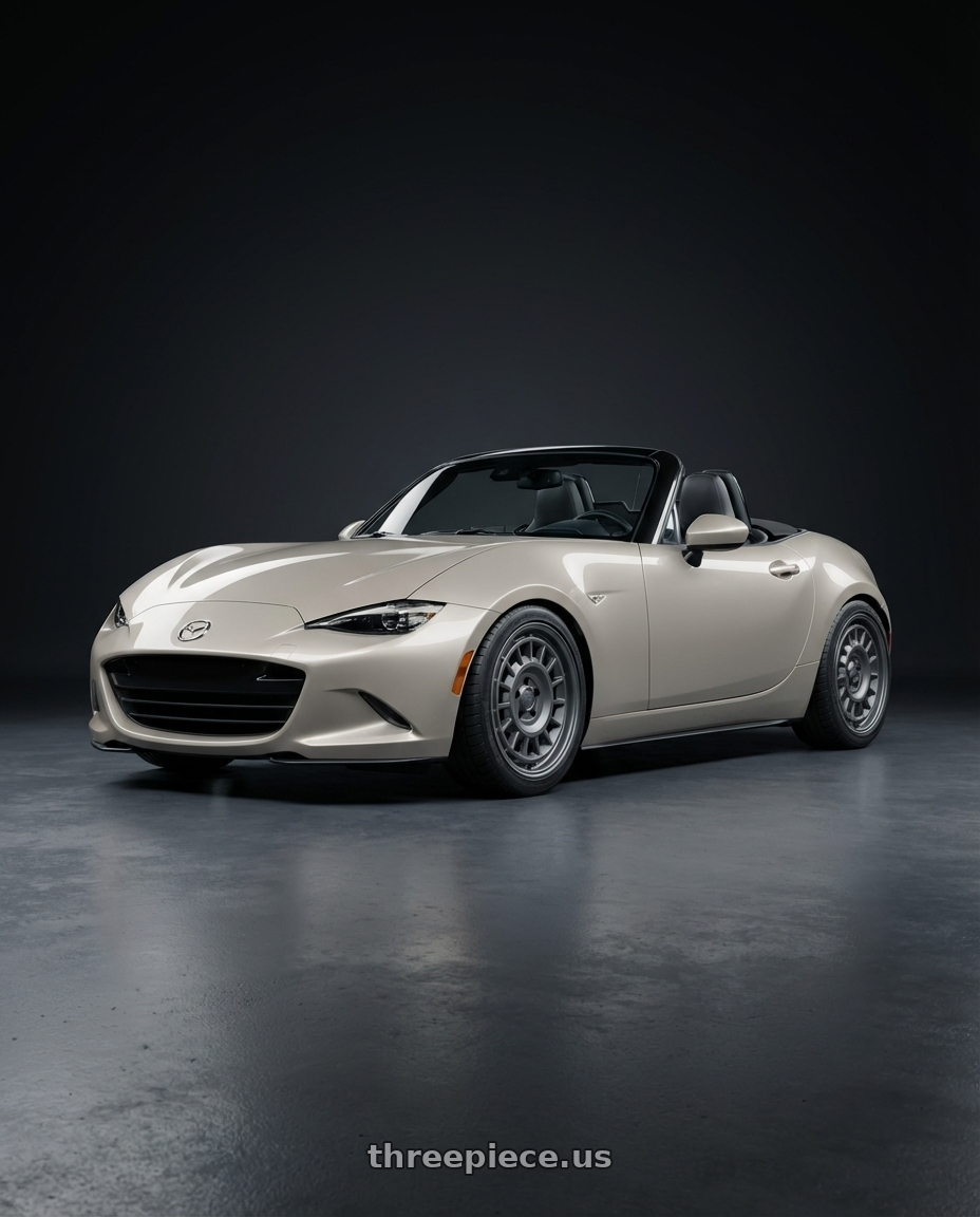 2021 Mazda MX-5 Miata ND with fifteen52 ALPEN MX 5x114.3 17x8 +38 FROSTED GRAPHITE (SATIN GREY) wheels