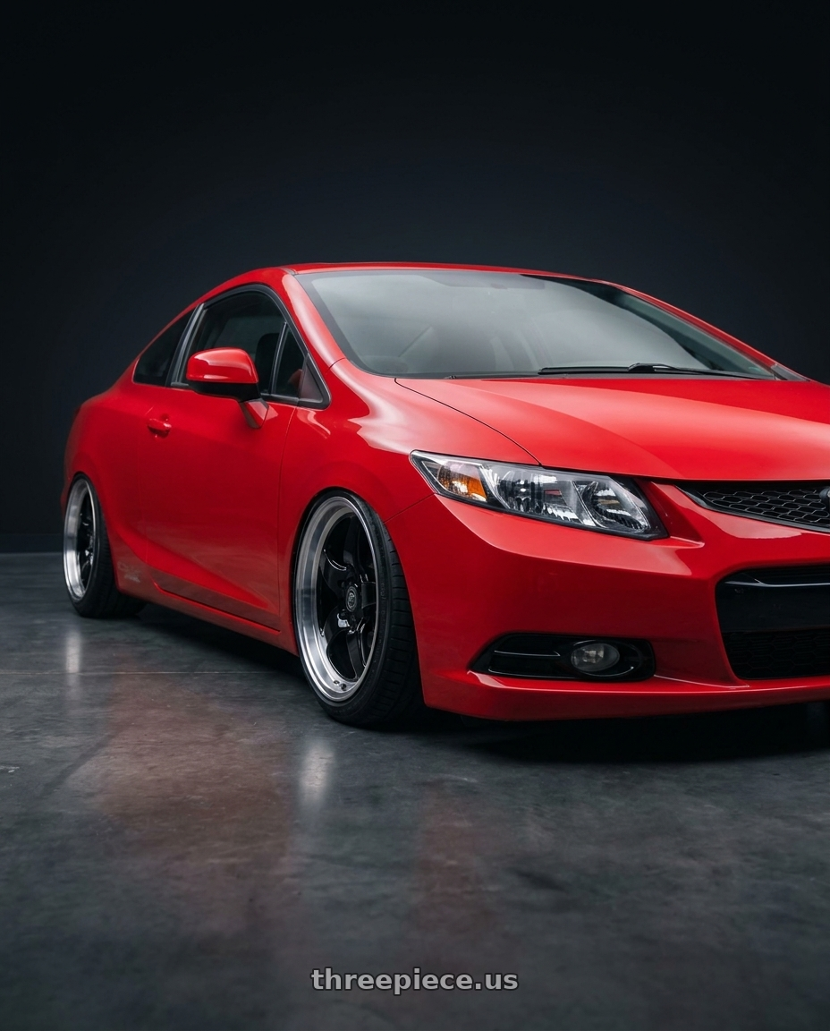 2015 Honda Civic Si with Forgestar D5 Drag 5x114.3 17x10 +50 Gloss Black Machined wheels