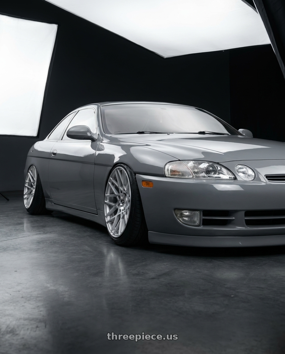 1992 LEXUS SC400  with Rotiform 1PC R110 BLQ 5X112 18X8.5 +35 GLOSS SILVER MACHINED wheels