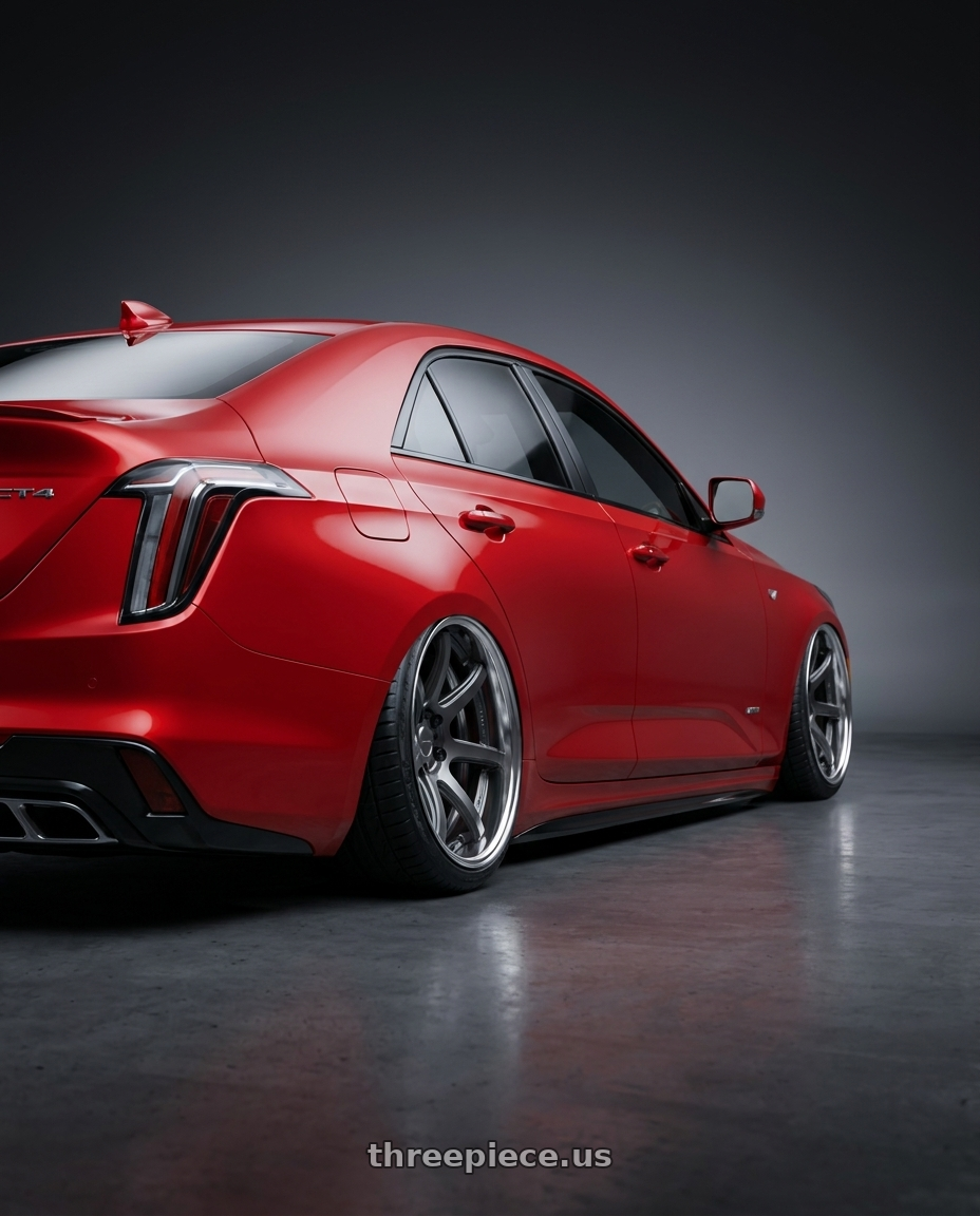 2021 CT4 SPORT with Work Emotion T7R 2P wheels rear three quarter view meaty tires