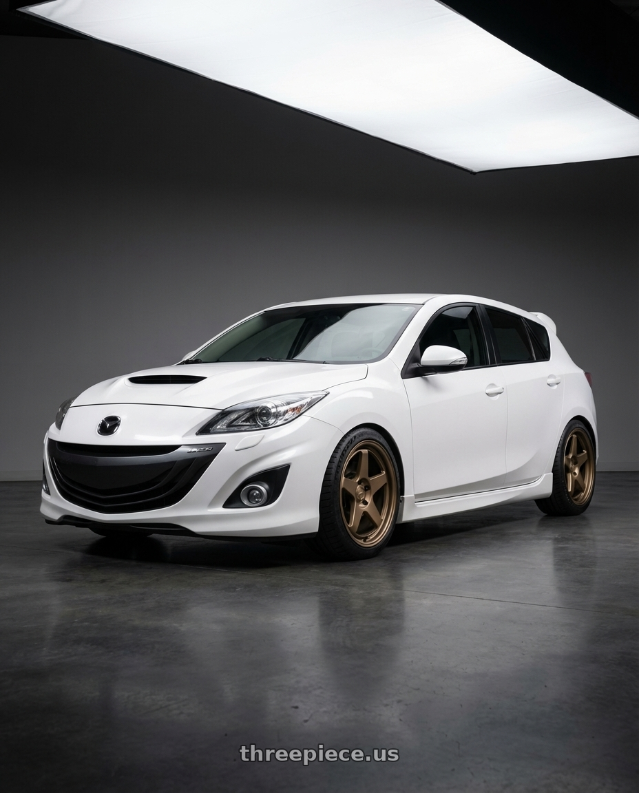 2012 Mazda Mazdaspeed3 with Kansei K12B KNP 5x114.3 18x9 12 Bronze wheels