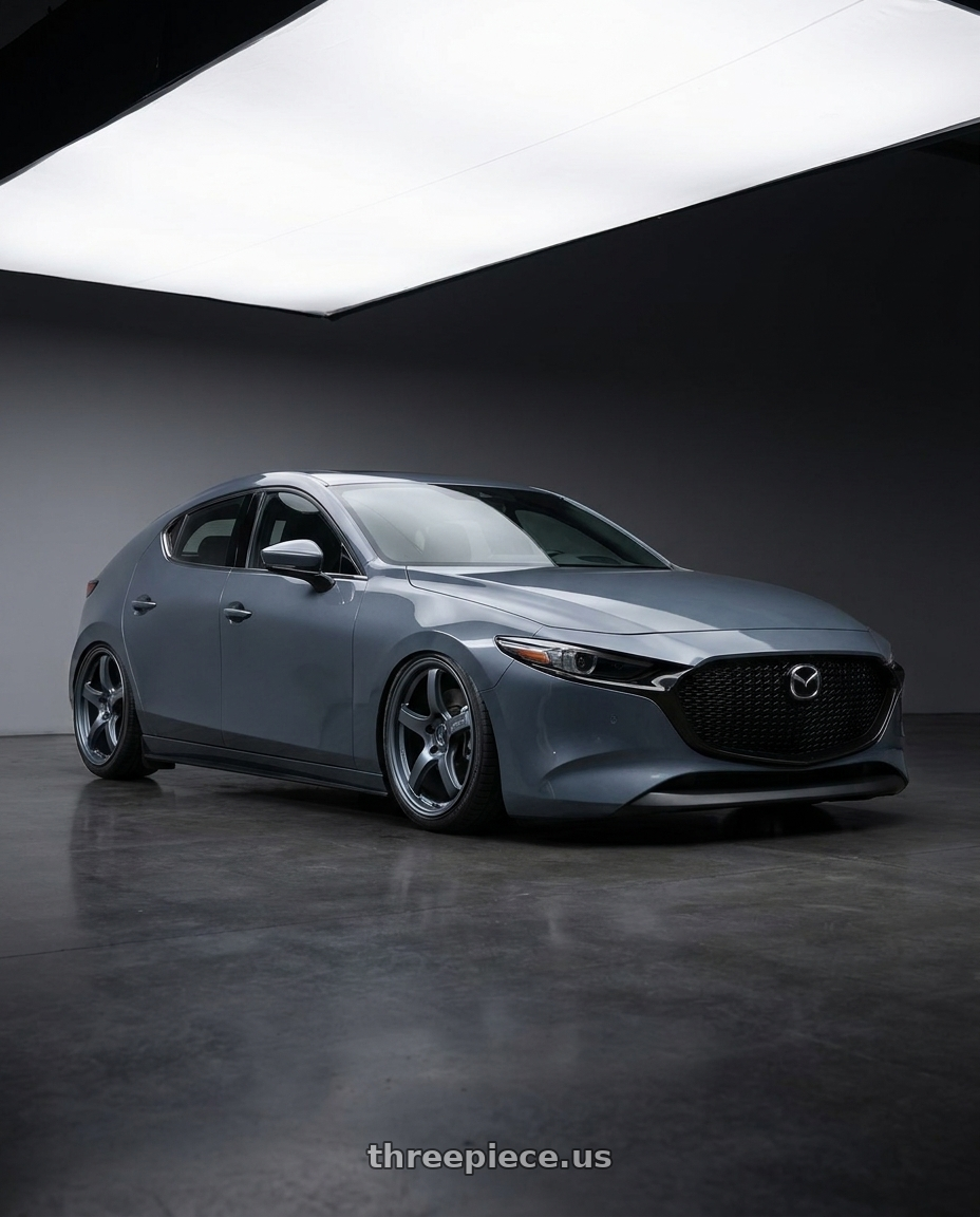 2023 Mazda Mazda3 Turbo with Gram Lights 57CR 5x114.3 18x9.5+12 Gunblue II wheels