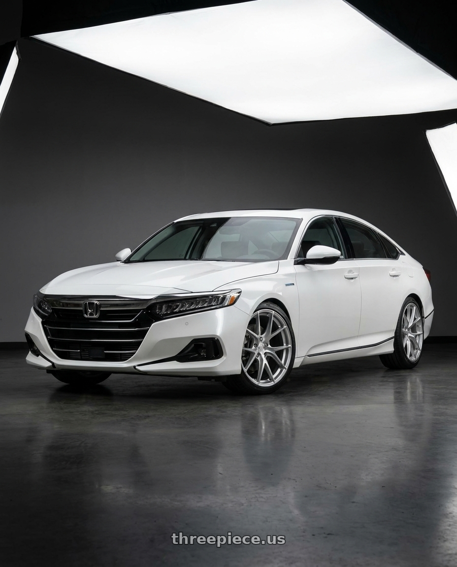 2021 Honda Accord EX-L with Aodhan AFF7 5x114.3 20x9+30 Gloss Silver Machined Face wheels