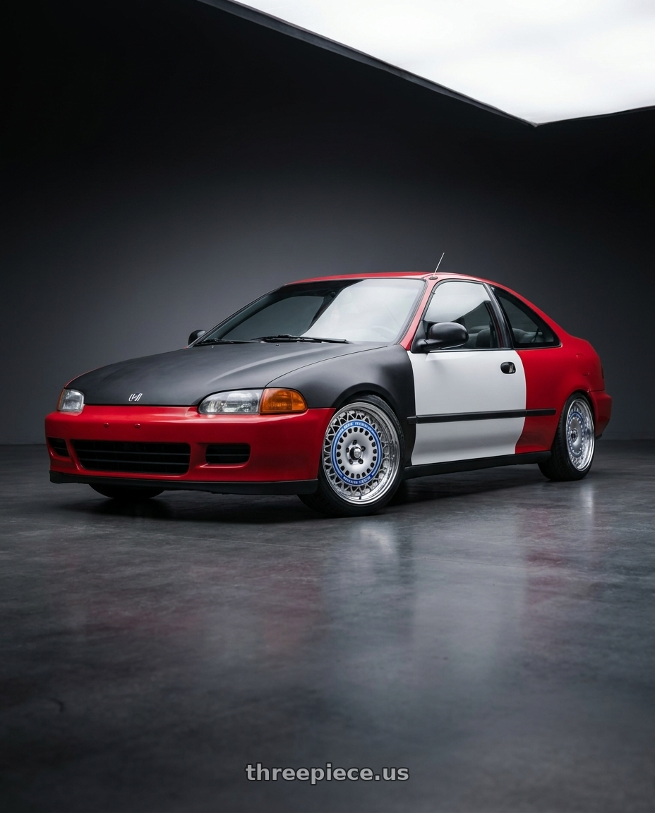 1994 honda civic ex with FORMULA AERO MESH 4x100 16X7+38 NR Disk Titan Silver wheels