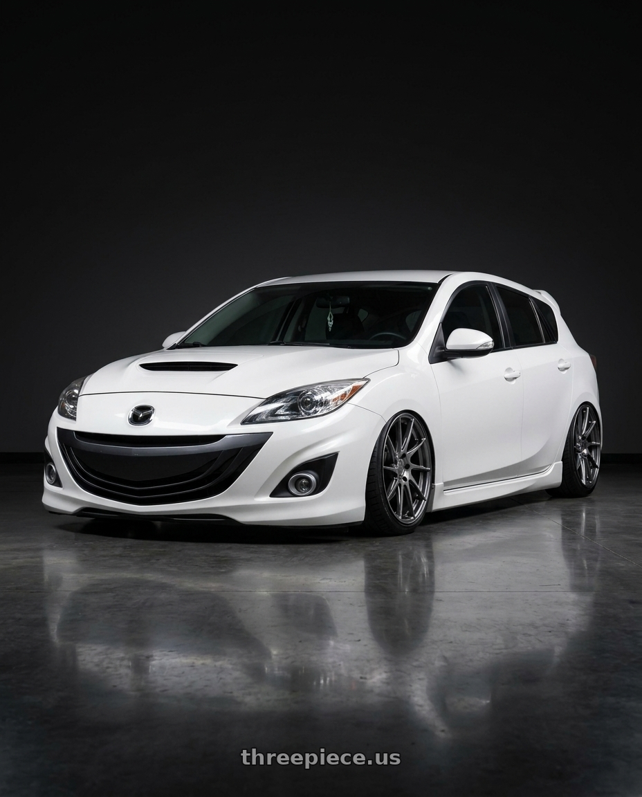 2012 Mazda Mazdaspeed3 with Aodhan AH09 5x114.3 18x8.5 +35 Hyper Black wheels