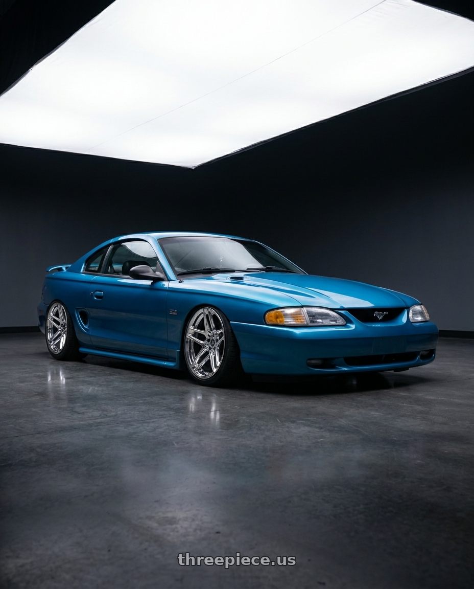 1994 mustang gt with HERITAGE WHEEL EBISU MONOC 5x114.3 20x9 +25 CHROME wheels