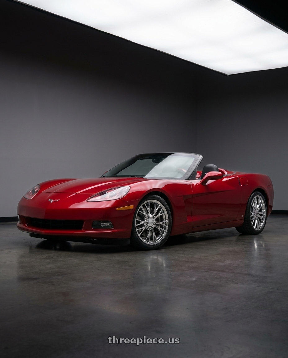 2008 Chevrolet corvette with OE Wheels CV22B 5x120.65 18x8.5+56 Chrome wheels