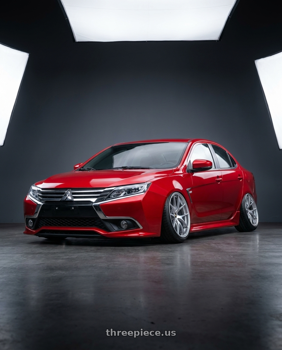 2017 Mitsubishi Grand Lancer 霓光紅  with BBS RI-A 5x120 18x10.5+25 Diamond Silver wheels